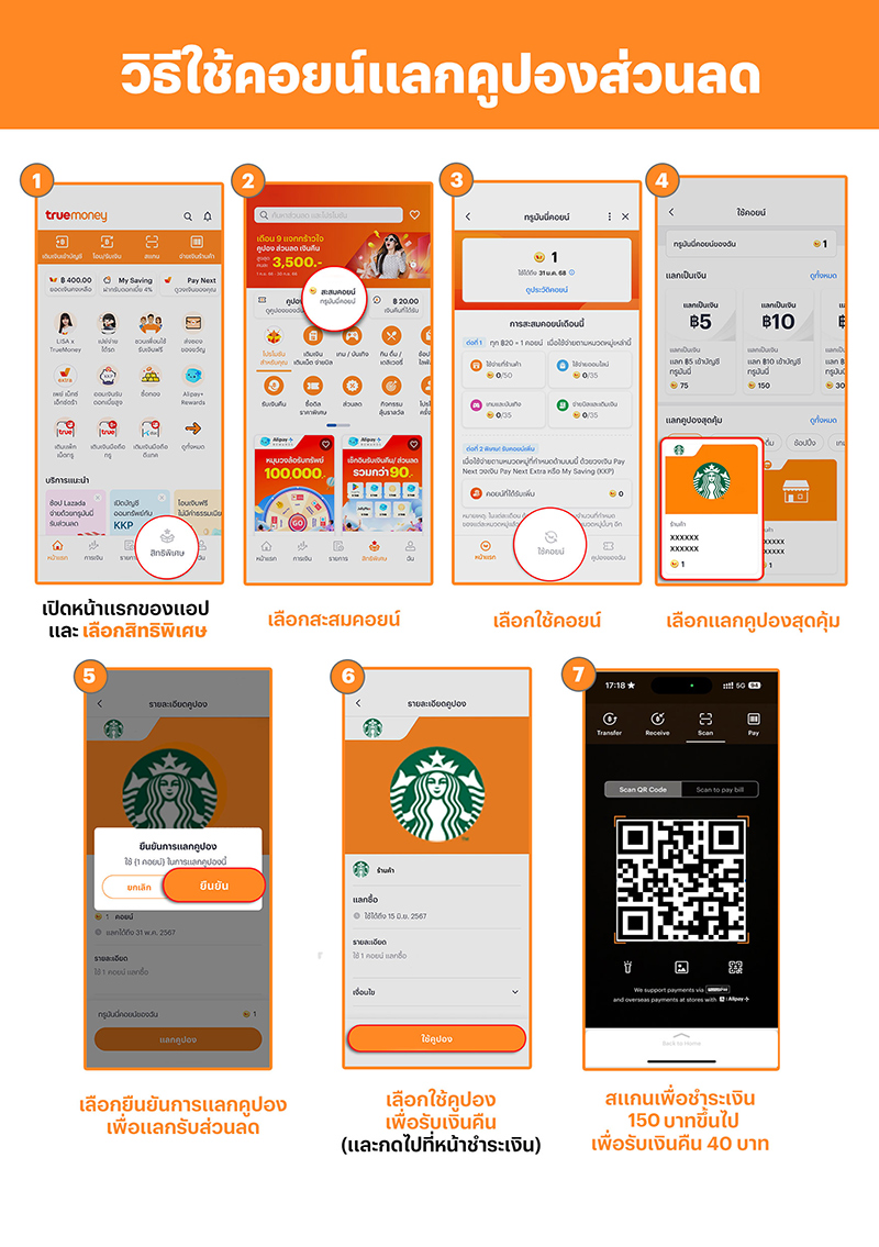 Starbucksใช้เพียง 1 คอยน์แลกรับสิทธิ์1 ก.ย. 68 - 31 ต.ค. 68