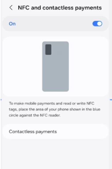 5. กด <b>เปิด</b> การจ่ายด้วย NFC